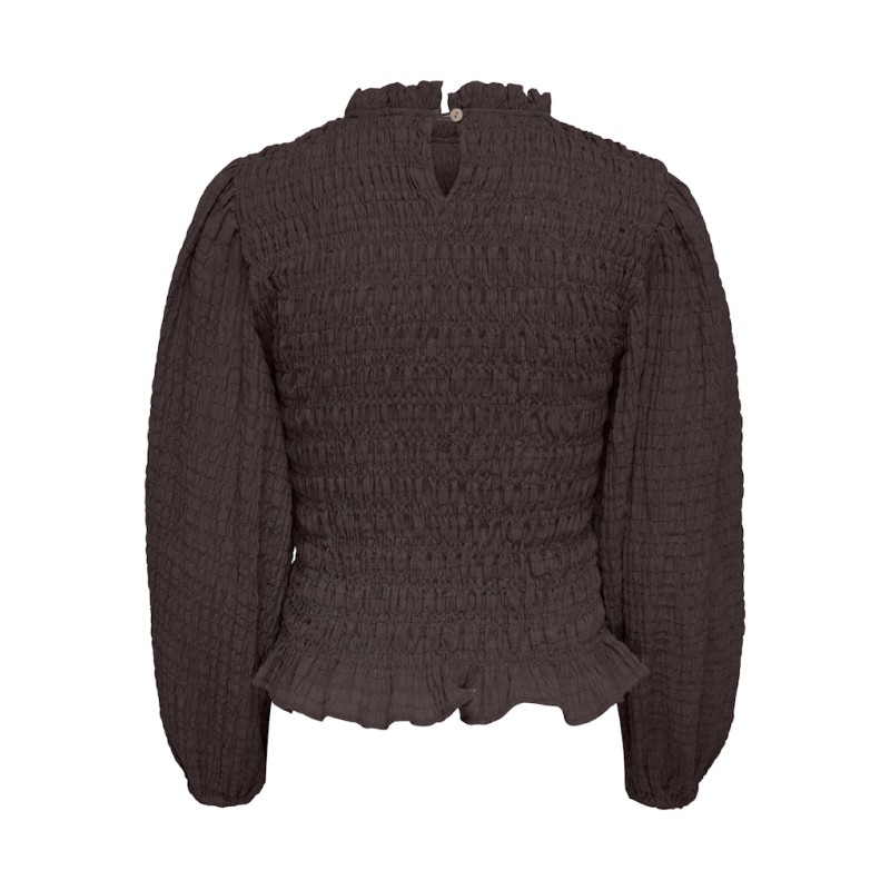 JDY Amy L/S Smock Bluse - Black Coffee