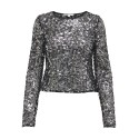 ONLY Palema L/S Paillet Bluse - Silver