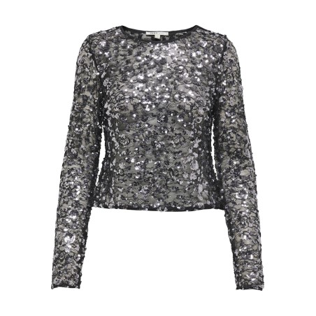 ONLY Palema L/S Paillet Bluse - Silver