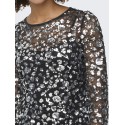 ONLY Palema L/S Paillet Bluse - Silver