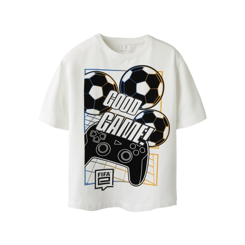 NAME IT KIDS Cola Fifae T-shirt - Cloud Dancer