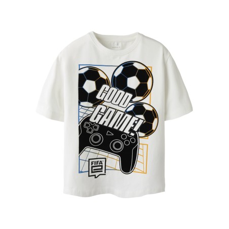 NAME IT KIDS Cola Fifae T-shirt - Cloud Dancer