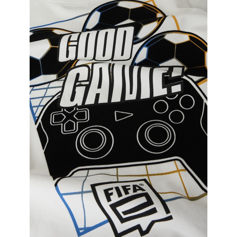 NAME IT KIDS Cola Fifae T-shirt - Cloud Dancer