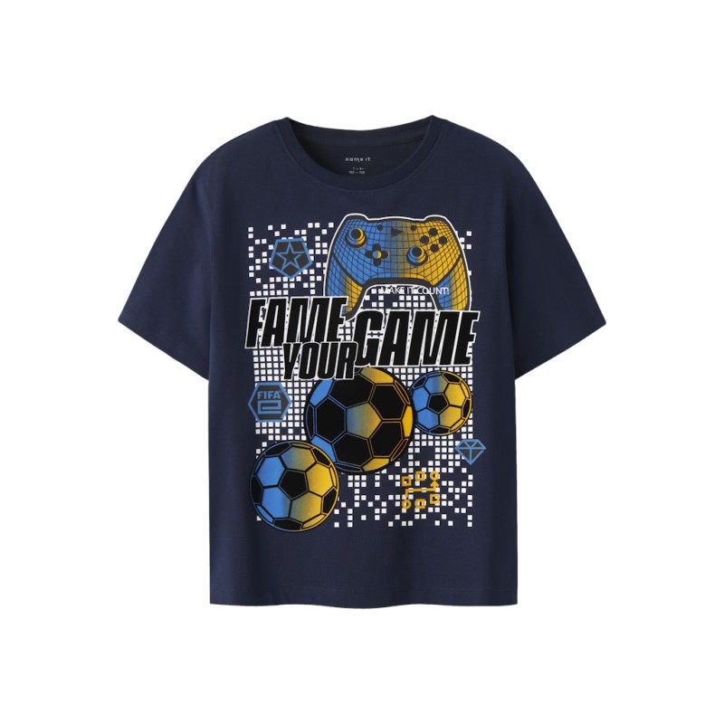 NAME IT KIDS Cola Fifae T-shirt - Navy Blazer