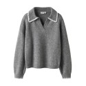 NAME IT KIDS Rikasa L/S Strik Polo - Grey Melange