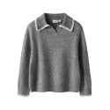 NAME IT MINI Rikasa L/S Strik Polo - Grey Melange