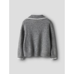 NAME IT MINI Rikasa L/S Strik Polo - Grey Melange