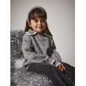 NAME IT MINI Rikasa L/S Strik Polo - Grey Melange