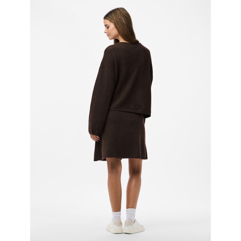 PIECES Junna L/S Strik Cardigan - Hot Fudge