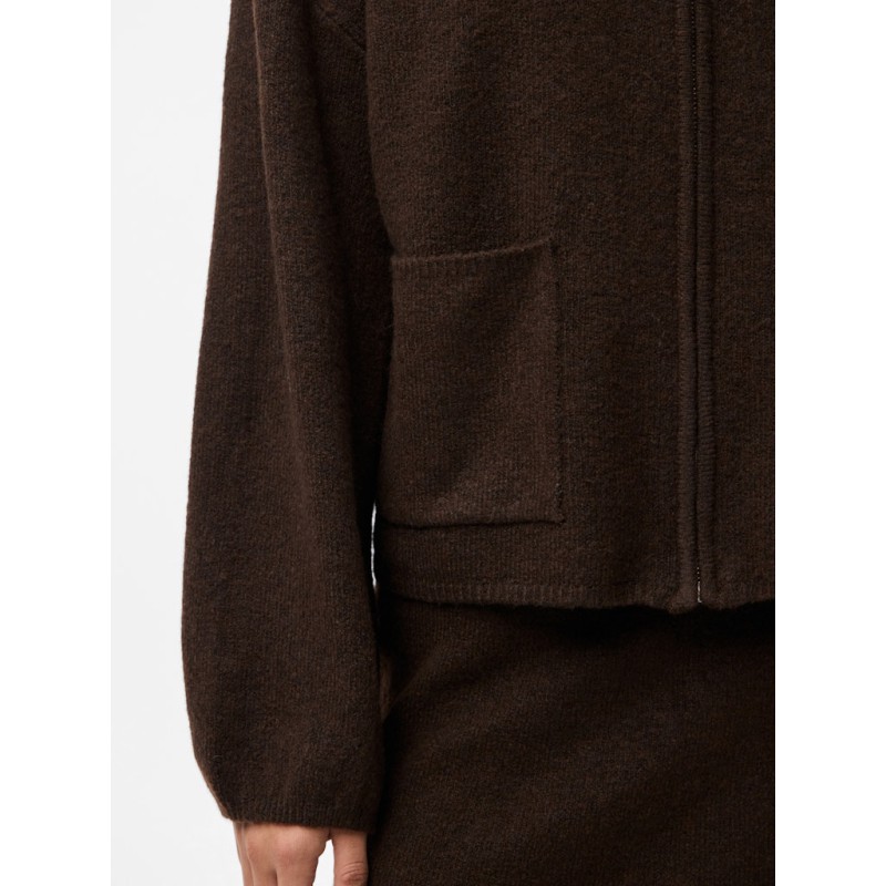 PIECES Junna L/S Strik Cardigan - Hot Fudge