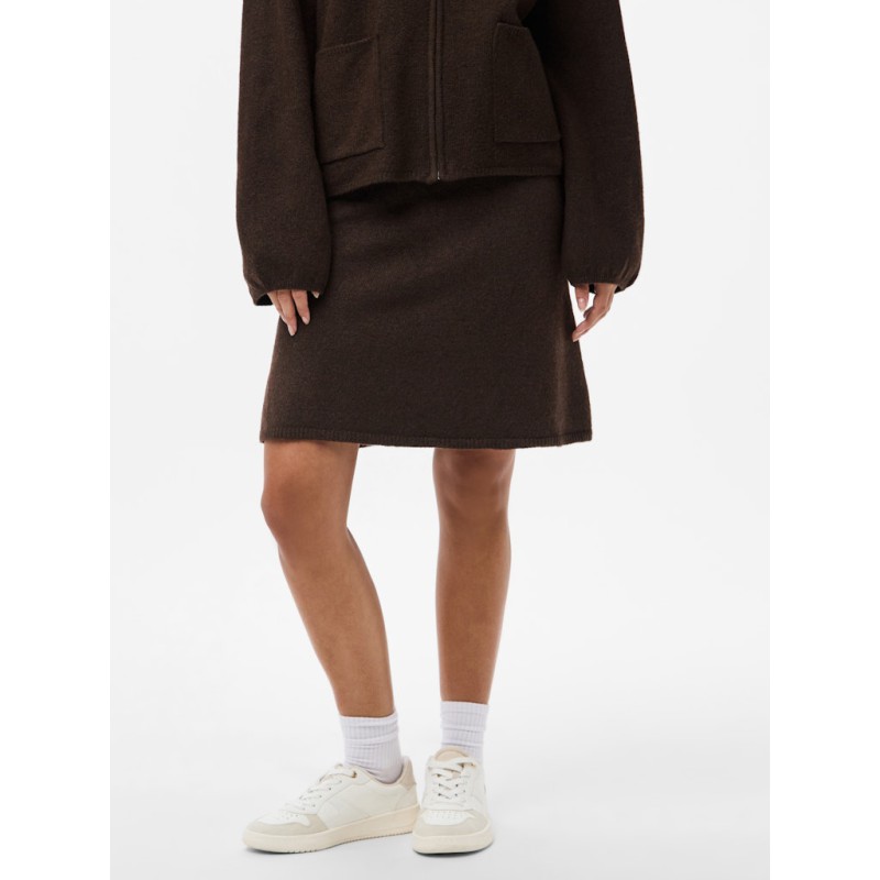 PIECES Junna Strik Nederdel - Hot Fudge