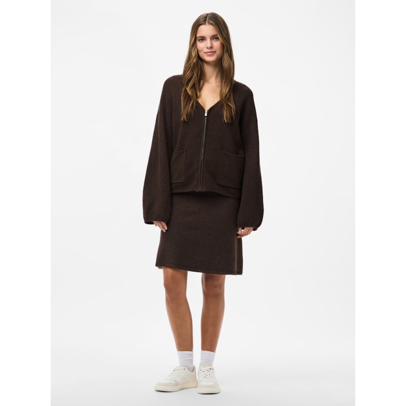 PIECES Junna Strik Nederdel - Hot Fudge