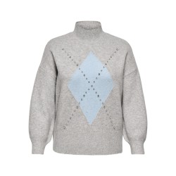 ONLY CARMAKOMA Wakefield L/S Sweater - Light Grey Melange