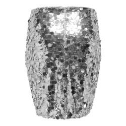ONLY CARMAKOMA Cenna Kort Paillet Nederdel - Silver