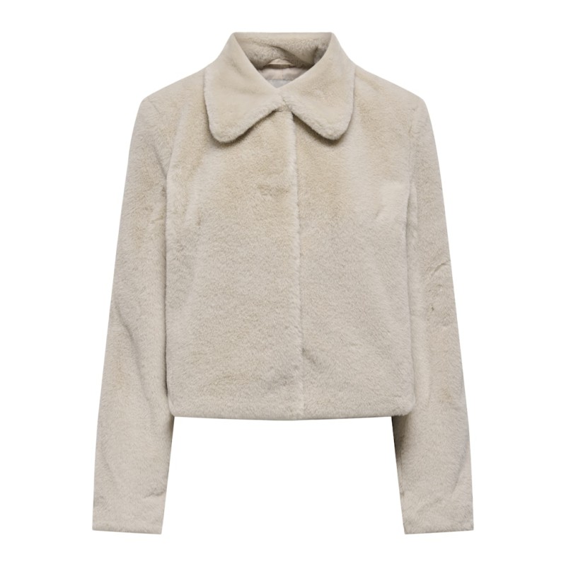 JDY Macy Imiteret Pelsjakke - Moonbeam