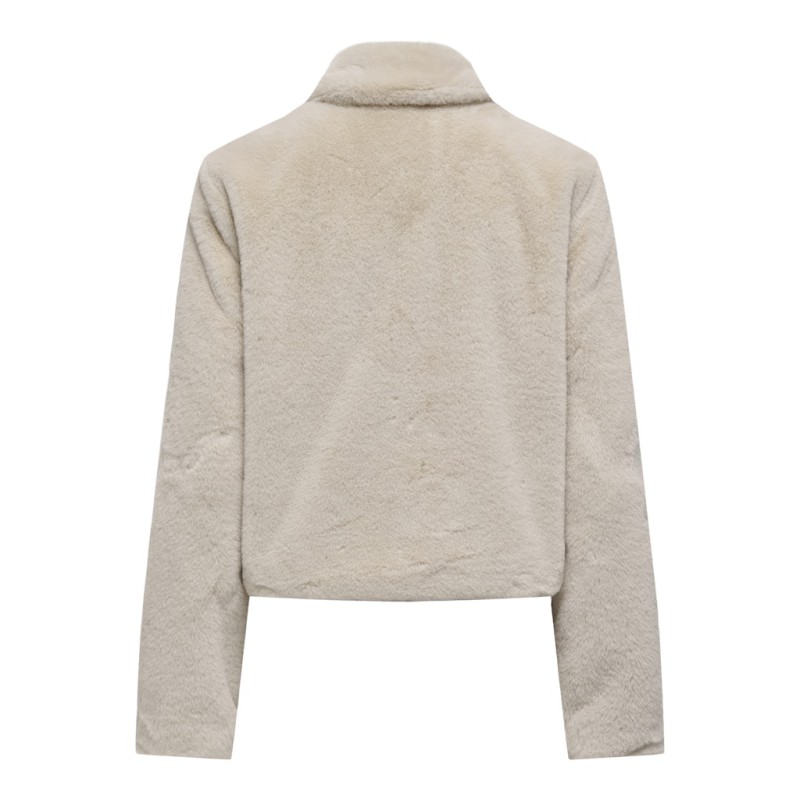 JDY Macy Imiteret Pelsjakke - Moonbeam