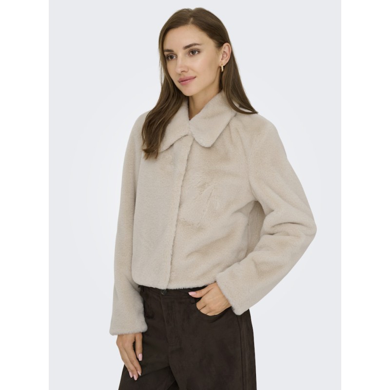 JDY Macy Imiteret Pelsjakke - Moonbeam