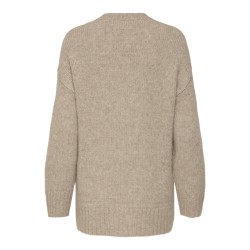 JDY Malone L/S Lang Strik Pullover - Greige