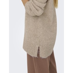 JDY Malone L/S Lang Strik Pullover - Greige