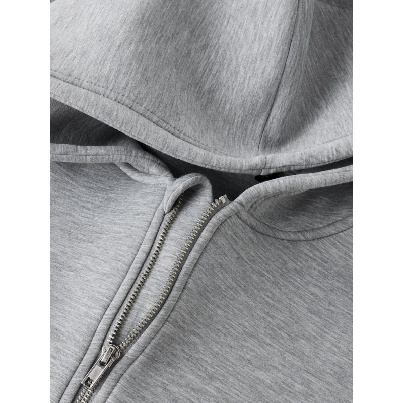 LMTD Halfa L/S Scuba Cardigan - Light Grey Melange