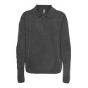 ONLY Talio L/S Strik Polo - Dark Grey Melange
