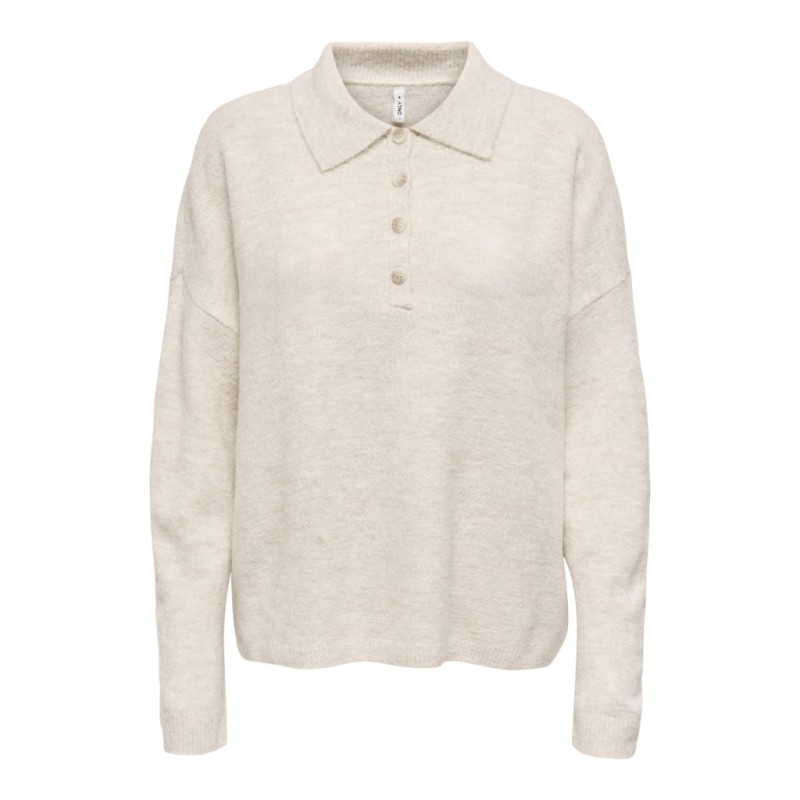 ONLY Talio L/S Strik Polo - Whitecap Gray