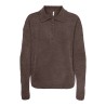 ONLY Talio L/S Strik Polo - Chocolate Martini
