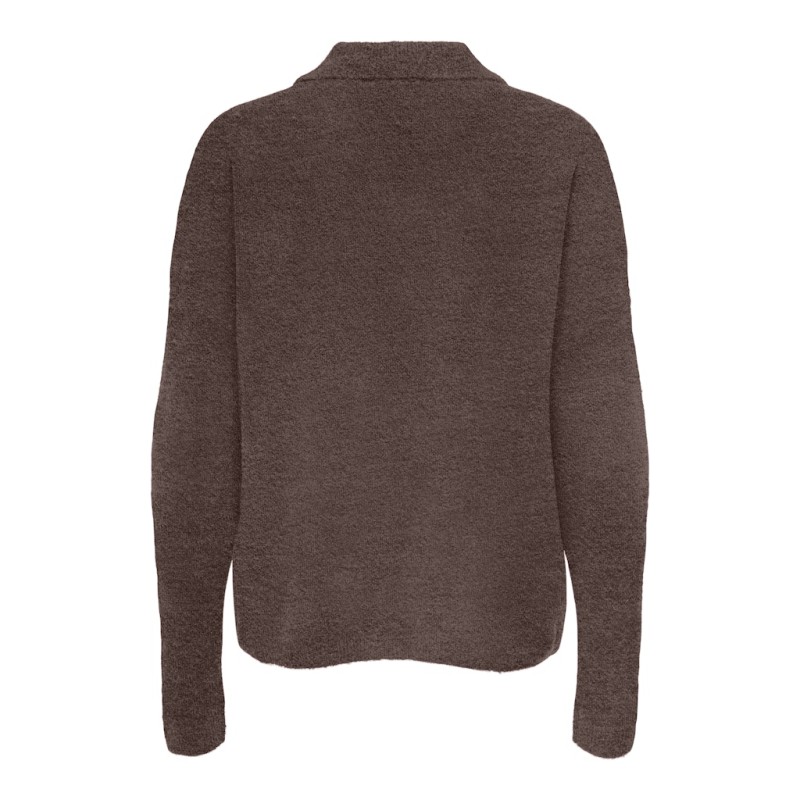 ONLY Talio L/S Strik Polo - Chocolate Martini