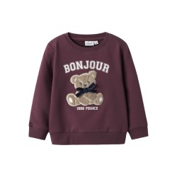 NAME IT MINI Rear L/S Sweatshirt - Burgundy