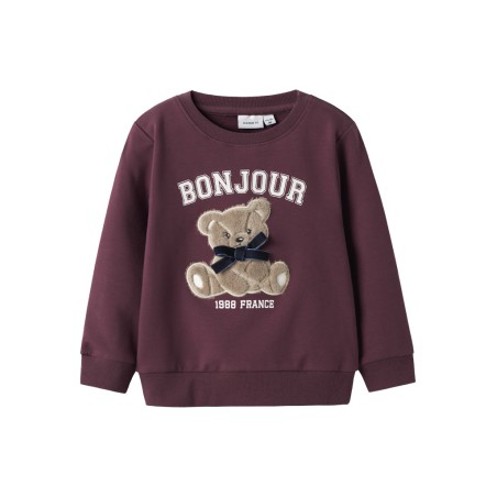 NAME IT MINI Rear L/S Sweatshirt - Burgundy