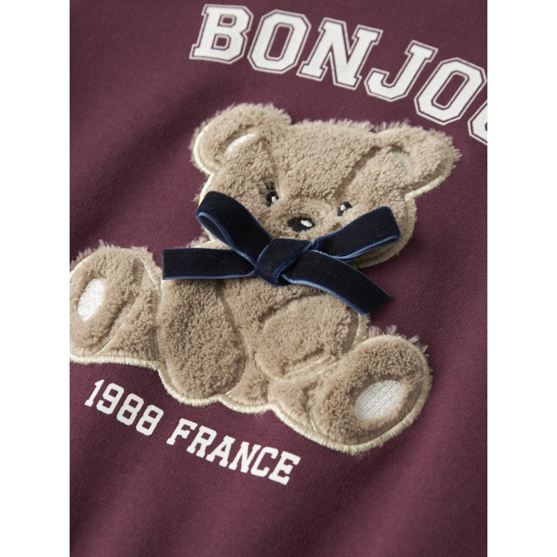 NAME IT MINI Rear L/S Sweatshirt - Burgundy