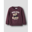 NAME IT MINI Rear L/S Sweatshirt - Burgundy