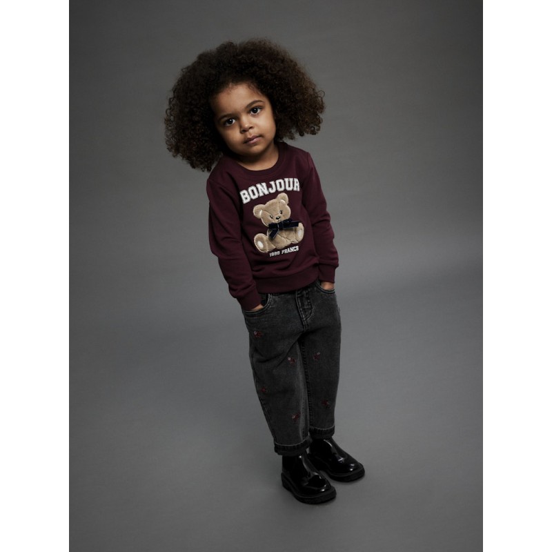 NAME IT MINI Rear L/S Sweatshirt - Burgundy