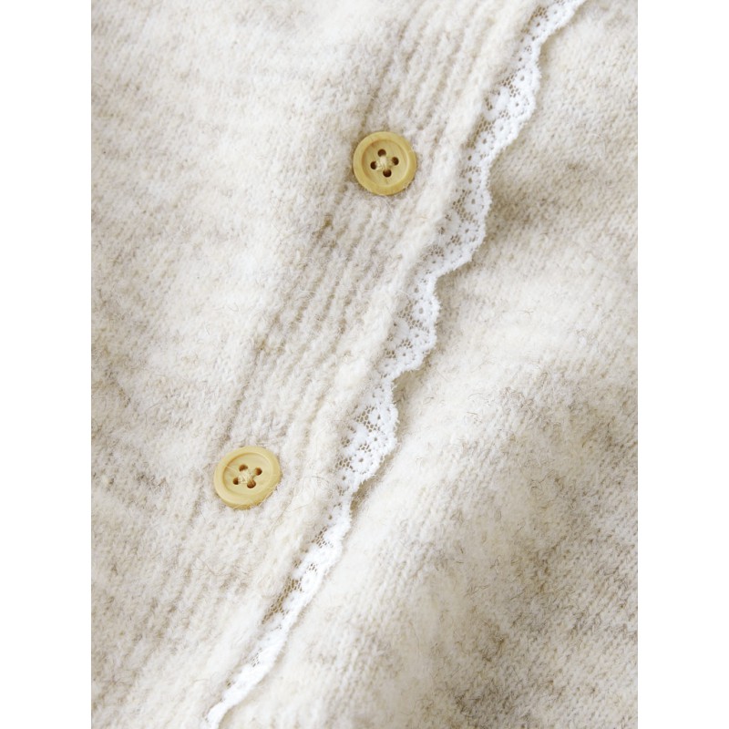NAME IT MINI Rikimmi L/S Strik Cardigan - Peyote Melange