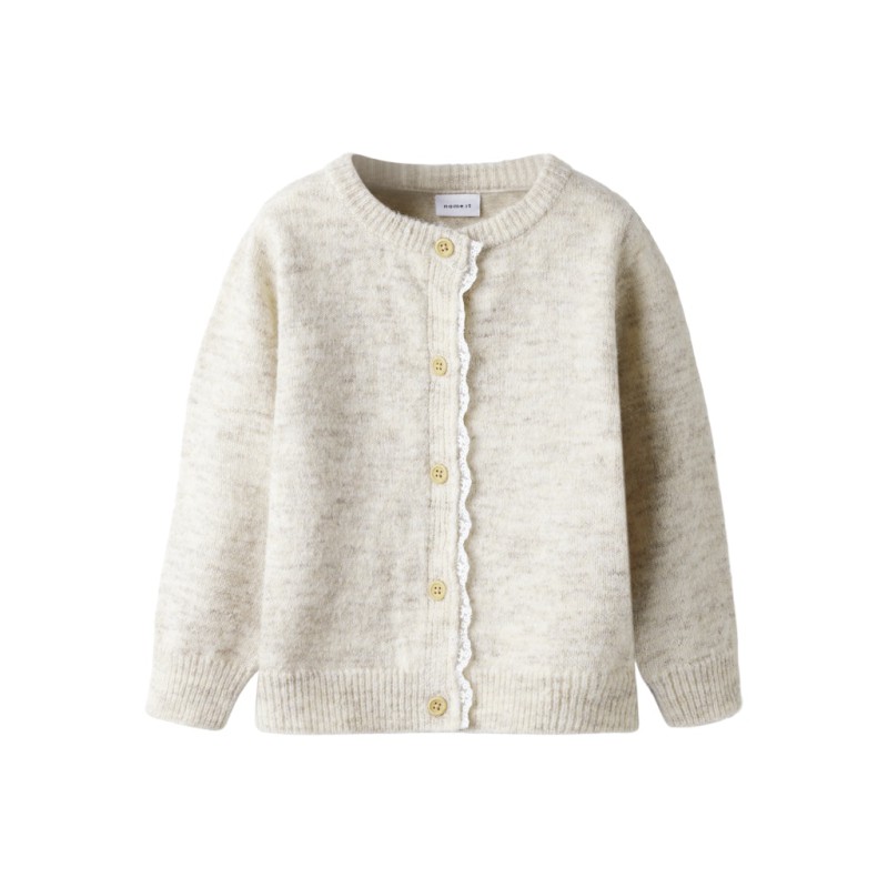 NAME IT MINI Rikimmi L/S Strik Cardigan - Peyote Melange