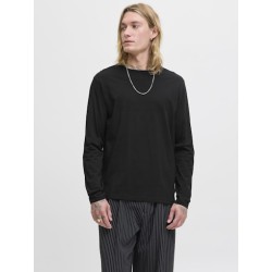 JACK&JONES Basic tee L/S O-Neck - Sort