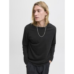 JACK&JONES Basic tee L/S O-Neck - Sort