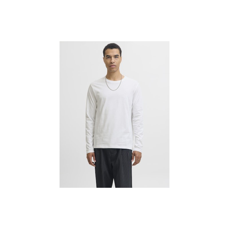 JACK&JONES Basic Tee L/S O-Neck - Hvid