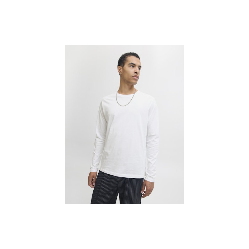 JACK&JONES Basic Tee L/S O-Neck - Hvid