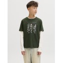 JACK & JONES JUNIOR Noel Xmas T-shirt - Kombu Green