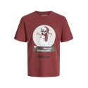 JACK & JONES JUNIOR Noel Xmas T-shirt - Brick Red