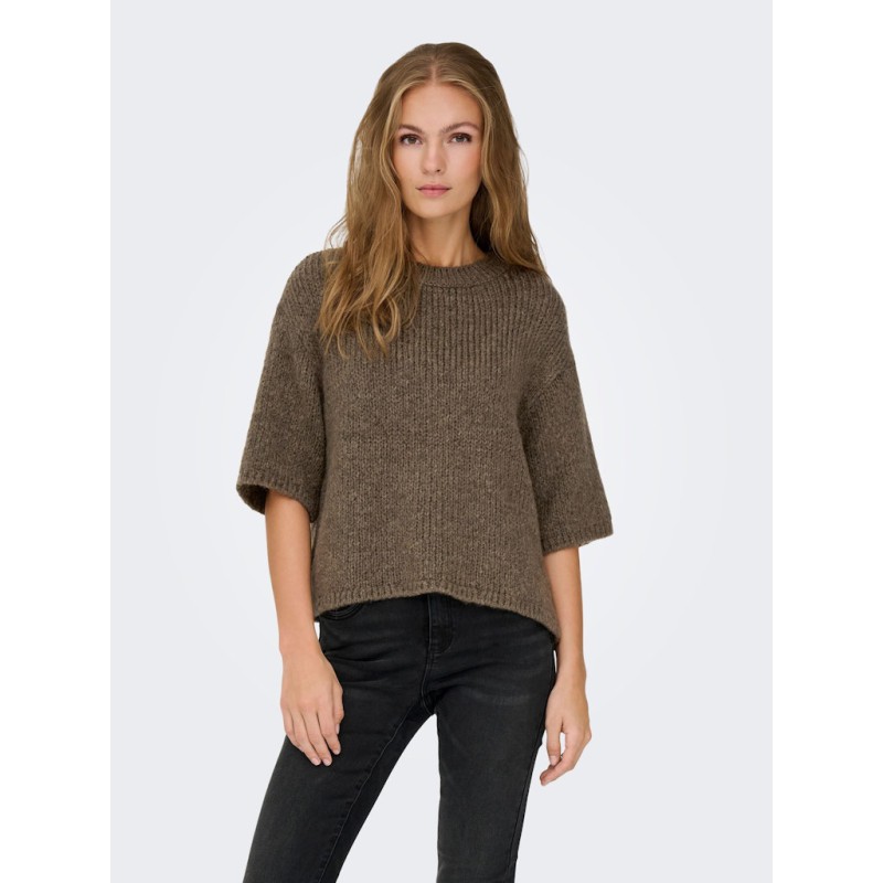 JDY Linea S/S Strik Pullover - Shitake