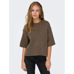 JDY Linea S/S Strik Pullover - Shitake