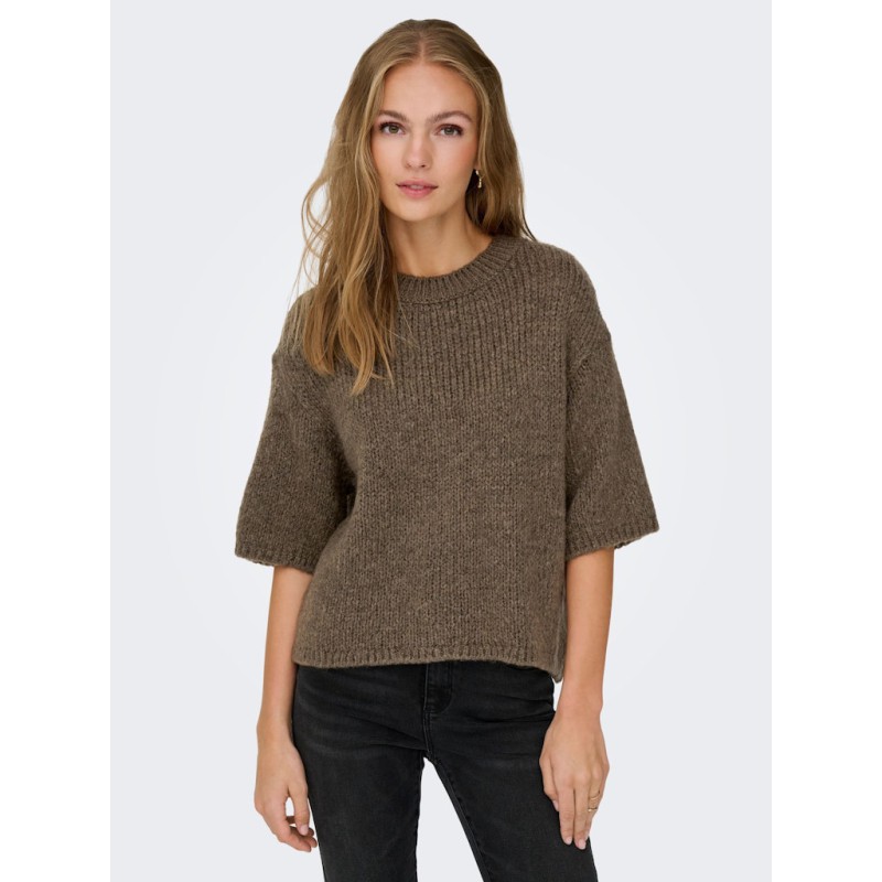 JDY Linea S/S Strik Pullover - Shitake