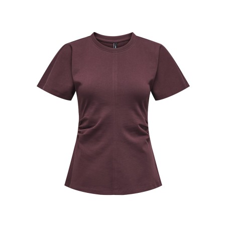 ONLY Marie Ruching T-shirt - Decadent Chocolate