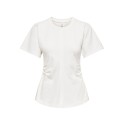 ONLY Marie Ruching T-shirt - Cloud Dancer