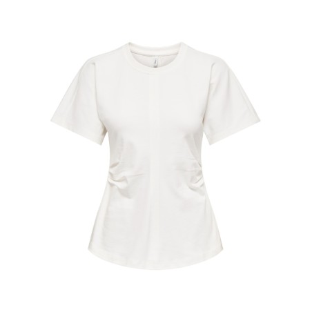 ONLY Marie Ruching T-shirt - Cloud Dancer
