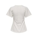 ONLY Marie Ruching T-shirt - Cloud Dancer