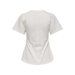 ONLY Marie Ruching T-shirt - Cloud Dancer