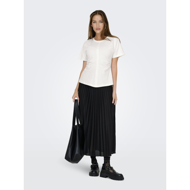 ONLY Marie Ruching T-shirt - Cloud Dancer